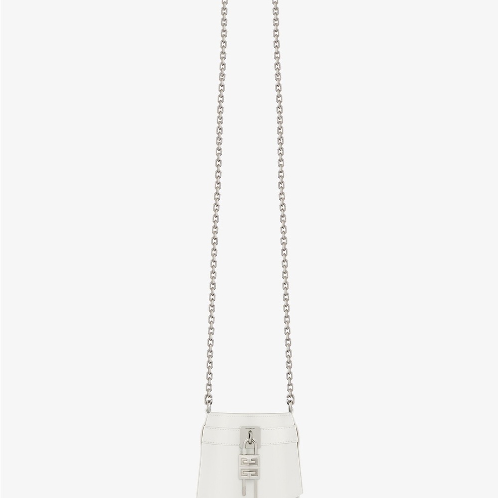 GIVENCHY Micro Shark Lock bucket bag in Box leather Ivory - Picture 14 of 16
